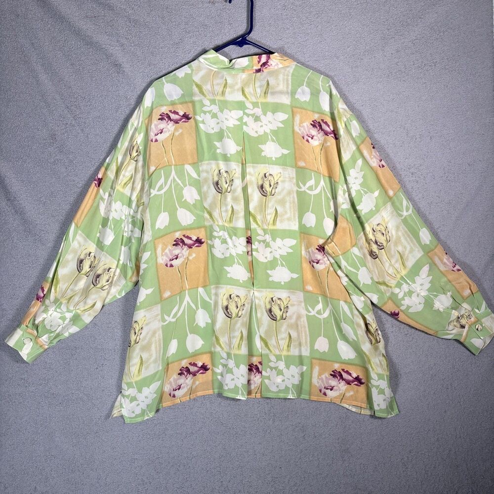 Vintage Piano Women 3x 100% Silk Blouse Retro Inspired CottageCore Whimsy Pastel - Picture 13 of 16